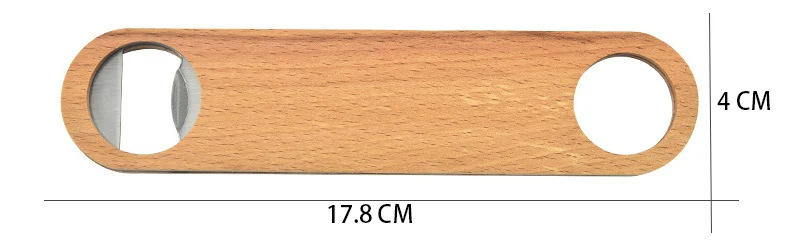 Wood beer bottle opener